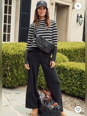 SPANX AirEssentials Black Wide-Leg Pants
